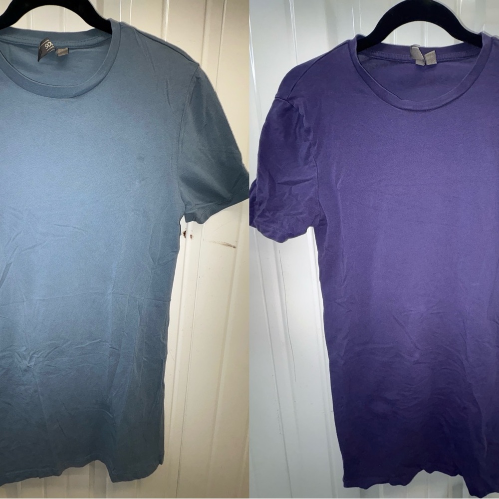 (2) ASOS Blue and Purple Short Sleeve Tees